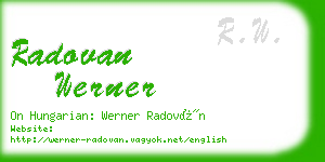 radovan werner business card